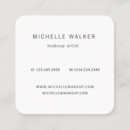Iridescent Textured Modern Make-up Artist Vierkante Visitekaartje (Achterkant)