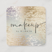 Iridescent Textured Modern Make-up Artist Vierkante Visitekaartje (Voorkant)