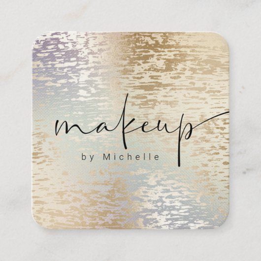 Iridescent Textured Modern Make-up Artist Vierkante Visitekaartje (Voorkant)