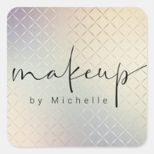 Iridescent Textured Modern Script Make-up Artist