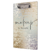 Iridescent Textured Modern Script Make-up Monogram Klembord (Links)