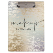 Iridescent Textured Modern Script Make-up Monogram Klembord (Voorkant)