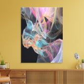 Iridescent Thread Vortex Teal Magenta Glow Canvas Afdruk (Insitu (Woonkamer))