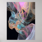 Iridescent Thread Vortex Teal Magenta Glow Poster (Voorkant)