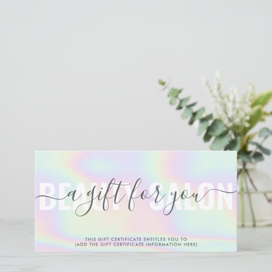 Iridescent trendy gradiënt regenboogsalon cadeauka (Staand voorkant)