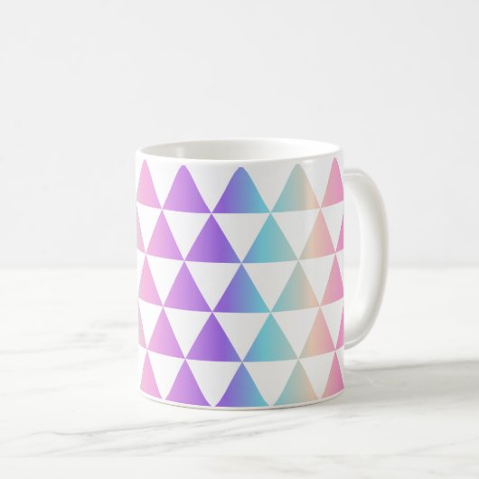 Iridescent Triangles Pattern Monogram Mok (Voorkant rechts)