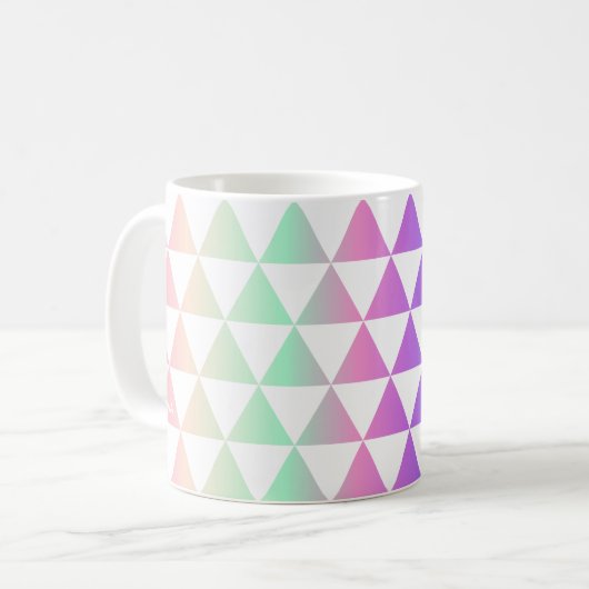Iridescent Triangles Pattern Monogram Mok (Voorkant links)