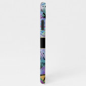 Iridescent Tropical Leaves, DIY Blauwgroen Name, B iPhone Hoesje (Rechterkant)