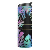 Iridescent Tropical Leaves, DIY Blauwgroen Name, B Thermosbeker (Gedraaid links)