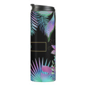 Iridescent Tropical Leaves, DIY Blauwgroen Name, B Thermosbeker (Geroteerd rechts)