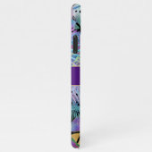 Iridescent Tropical Leaves, DIY Blauwgroen Name, V iPhone Hoesje (Rechterkant)