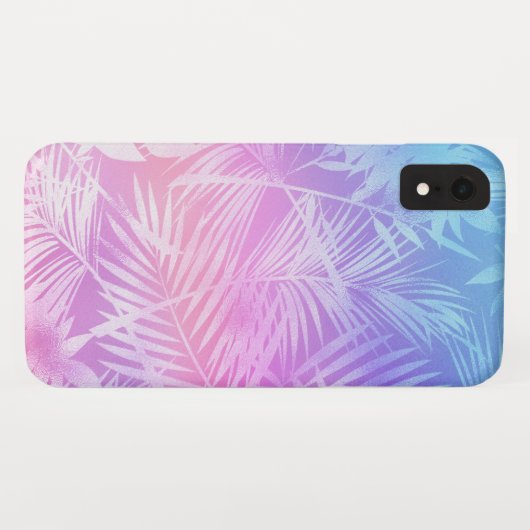 Iridescent Tropical Leaves Pattern Case-Mate iPhone Case (Achterkant (horizontaal))