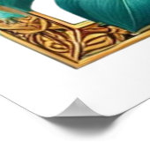 Iridescent tropisch bladwerk in vierkant kader poster (Hoek)