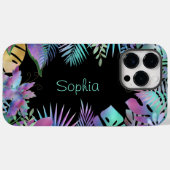 Iridescent tropische bladeren, lichte Blauwgroen n Case-Mate iPhone Case (Achterkant (horizontaal))