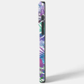 Iridescent Tropische Bladeren, Paarse naam, wit Case-Mate iPhone Case (Achterkant / Links)