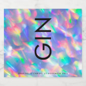 Iridescent Ultra Modern Monogram Gin Liquor Likeurfles Etiket (Enkel label)