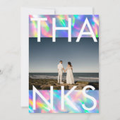 Iridescent Ultra Modern Monogram Weddenschap Bedankkaart (Voorkant)