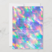 Iridescent Ultra Modern Monogram Weddenschap Bedankkaart (Achterkant)