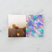 Iridescent Ultra Modern Monogram Weddenschap Bedankkaart (Binnen)
