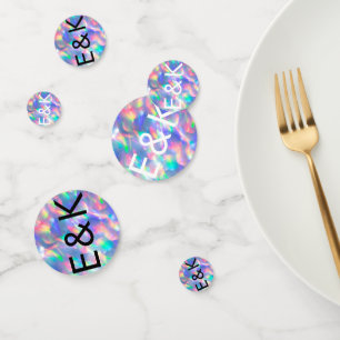 Iridescent Ultra Modern Monogram Weddenschap Confetti