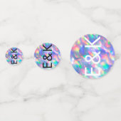 Iridescent Ultra Modern Monogram Weddenschap Confetti (Voorkanten)