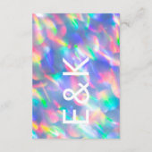 Iridescent Ultra Modern Monogram Weddenschap Informatiekaartje (Achterkant)
