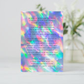 Iridescent Ultra Modern Monogram Weddenschap Informatiekaartje (Staand voorkant)