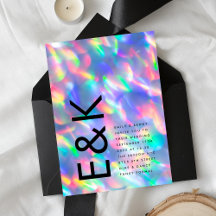 Iridescent Ultra Modern Monogram Weddenschap