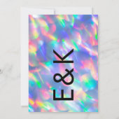 Iridescent Ultra Modern Monogram Weddenschap Kaart (Achterkant)