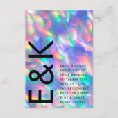 Iridescent Ultra Modern Monogram Weddenschap Kaart (Voorkant)