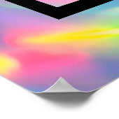 Iridescent Ultra Modern Monogram Weddenschap Poster (Hoek)