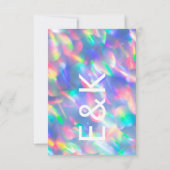 Iridescent Ultra Modern Monogram Weddenschap RSVP Kaartje (Achterkant)