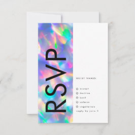 Iridescent Ultra Modern Monogram Weddenschap RSVP Kaartje