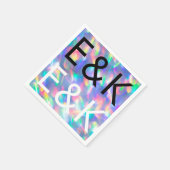 Iridescent Ultra Modern Monogram Weddenschap Servet (Hoek)