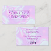 Iridescent unicorn skin faux holographic textuur kortingskaartje (Voorkant / Achterkant)