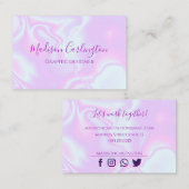 Iridescent unicorn skin faux holographic textuur visitekaartje (Voorkant / Achterkant)