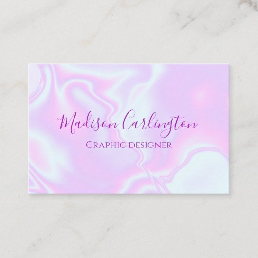 Iridescent unicorn skin faux holographic textuur visitekaartje (Voorkant)