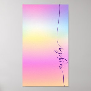 Iridescent Verlopend Glam Naam Telefoonachtergrond Poster