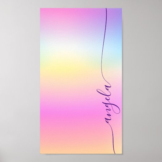 Iridescent Verlopend Glam Naam Telefoonachtergrond Poster (Voorkant)
