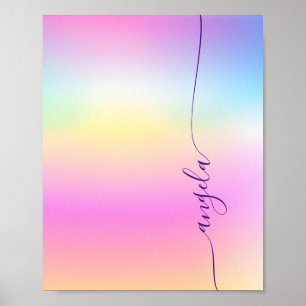Iridescent Verlopend Glam Naam Telefoonachtergrond Poster