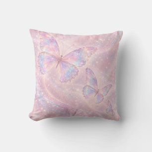 Iridescent Vlinder Roze Nevel Kussen