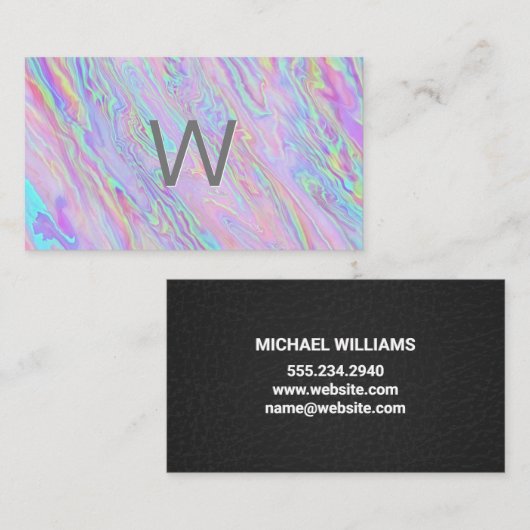 Iridescent vloeibaar achtergrond visitekaartje (Voorkant / Achterkant)