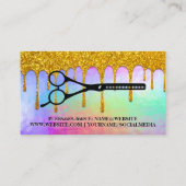 Iridescent vloeibaar | Glitter Drip | Schaar Visitekaartje (Achterkant)