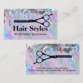 Iridescent vloeibaar | Shimmer Drip | Scissors Bus Visitekaartje (Voorkant / Achterkant)