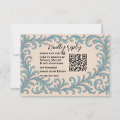 Iridescent Vow QR Code Wedding RSVP Card (Voorkant)