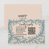 Iridescent Vow QR Code Wedding RSVP Card Kaartje (Voorkant / Achterkant)