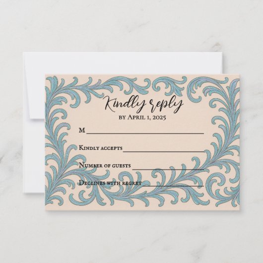 Iridescent Vow Wedding RSVP Card (Voorkant)