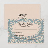 Iridescent Vow Wedding RSVP Card Kaartje (Voorkant / Achterkant)