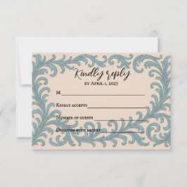 Iridescent Vow Wedding RSVP Card Kaartje