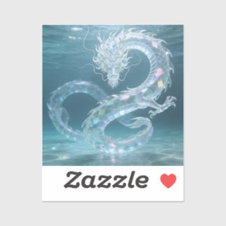 Iridescent Water Dragon Art Fantasy Dragon Design  Sticker